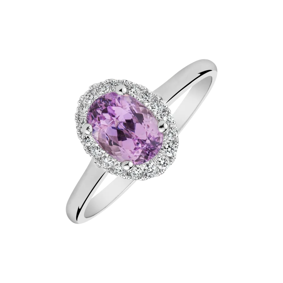 Prsten s kunzitem a diamanty Glory Allegory