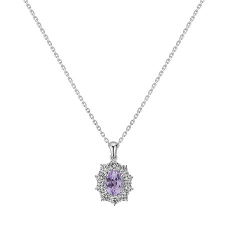 Přívěs s kunzitem a diamanty Goddess Elegance