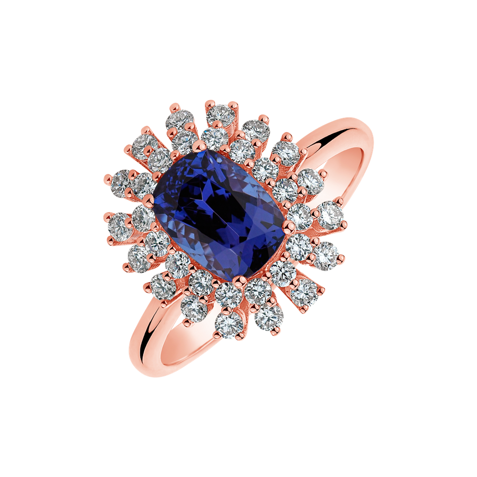 Prsten s tanzanitem a diamanty Classy Impulse
