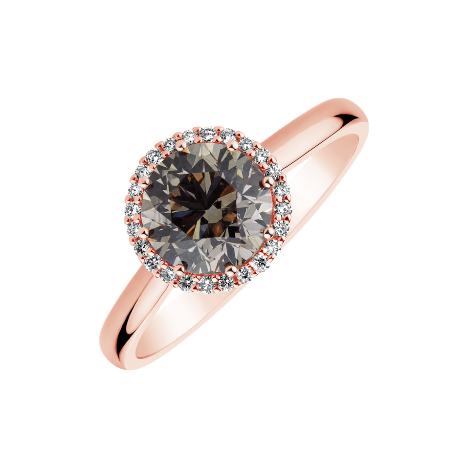 Prsten s bílými a hnědými diamanty Noble Allure