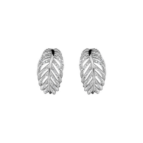 Náušnice s diamanty Feather of Heaven