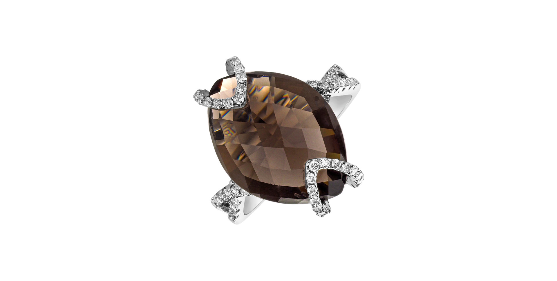 Prsten s quartzem diamanty Aristocrat