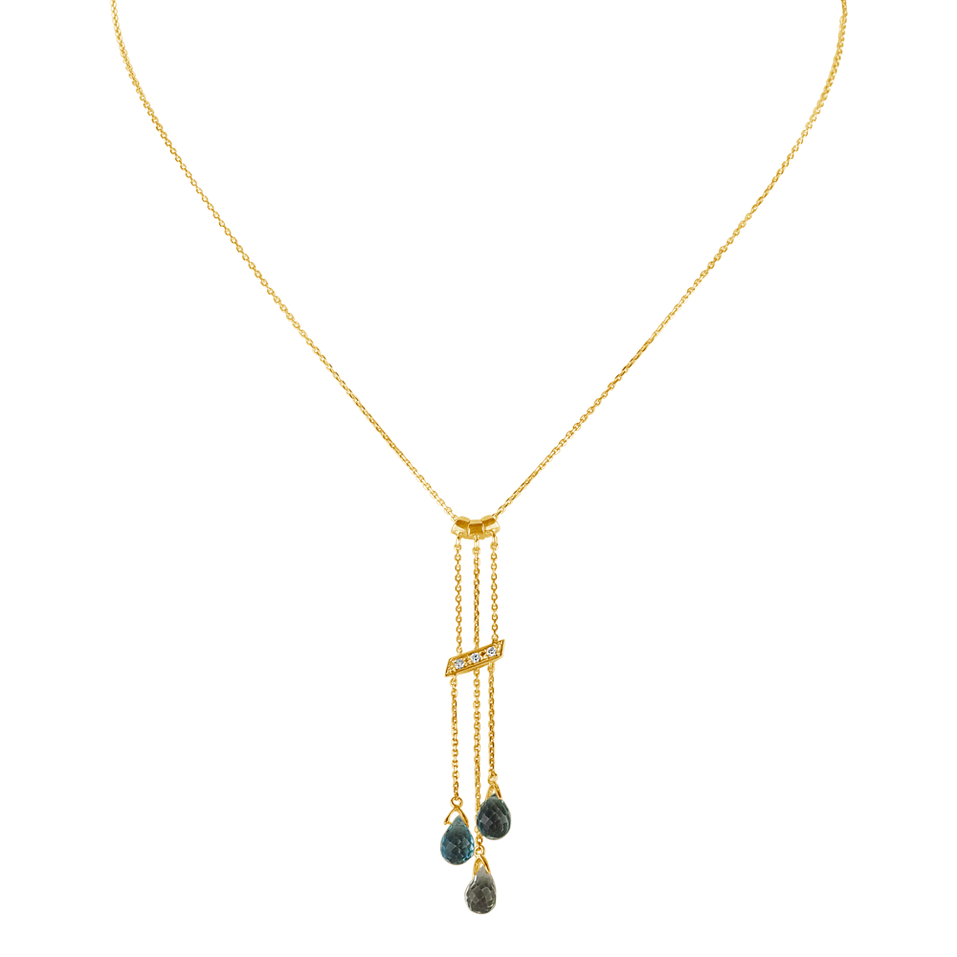 Náhrdelník s diamanty a topazy Elegant Harmony