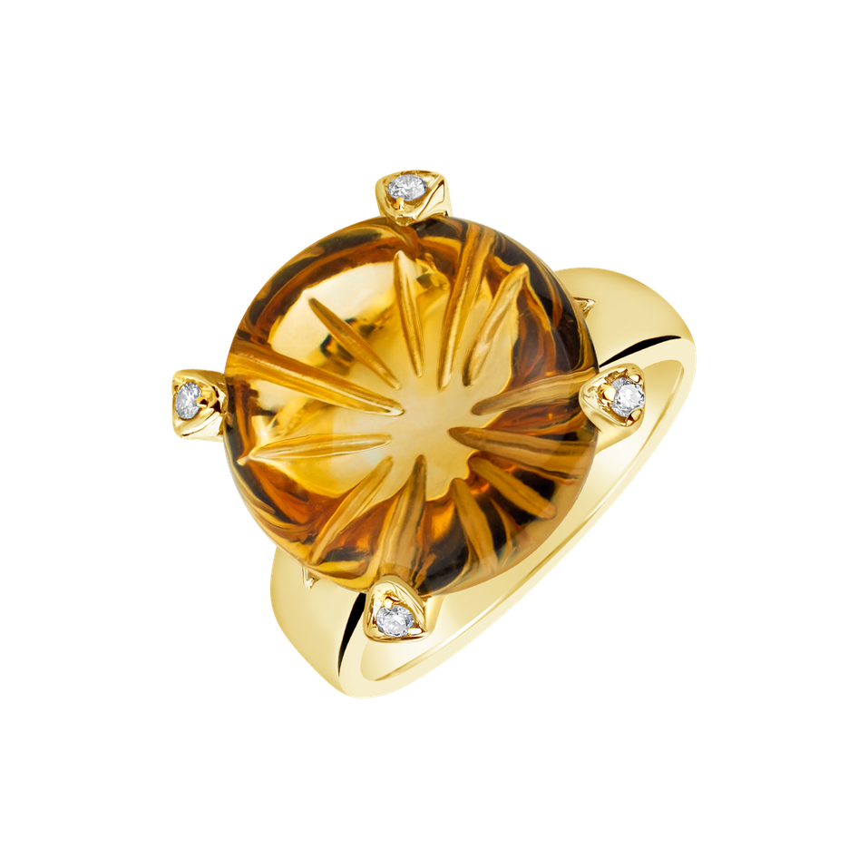 Prsten s citrínem a diamanty Graves