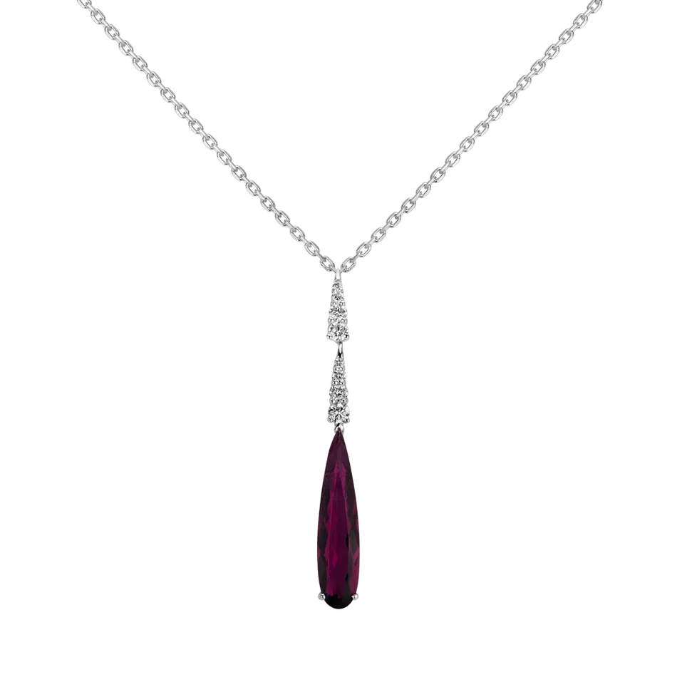 Přívěs s turmalinem a diamanty Bloody Tear