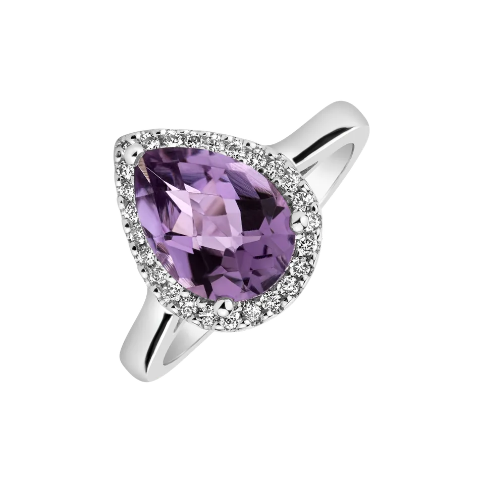 Prsten s ametystem a diamanty Miranda