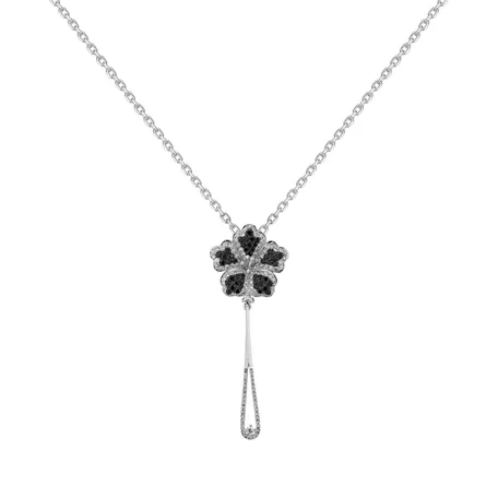 Přívěs s černými a bílými diamanty Magic Lotus
