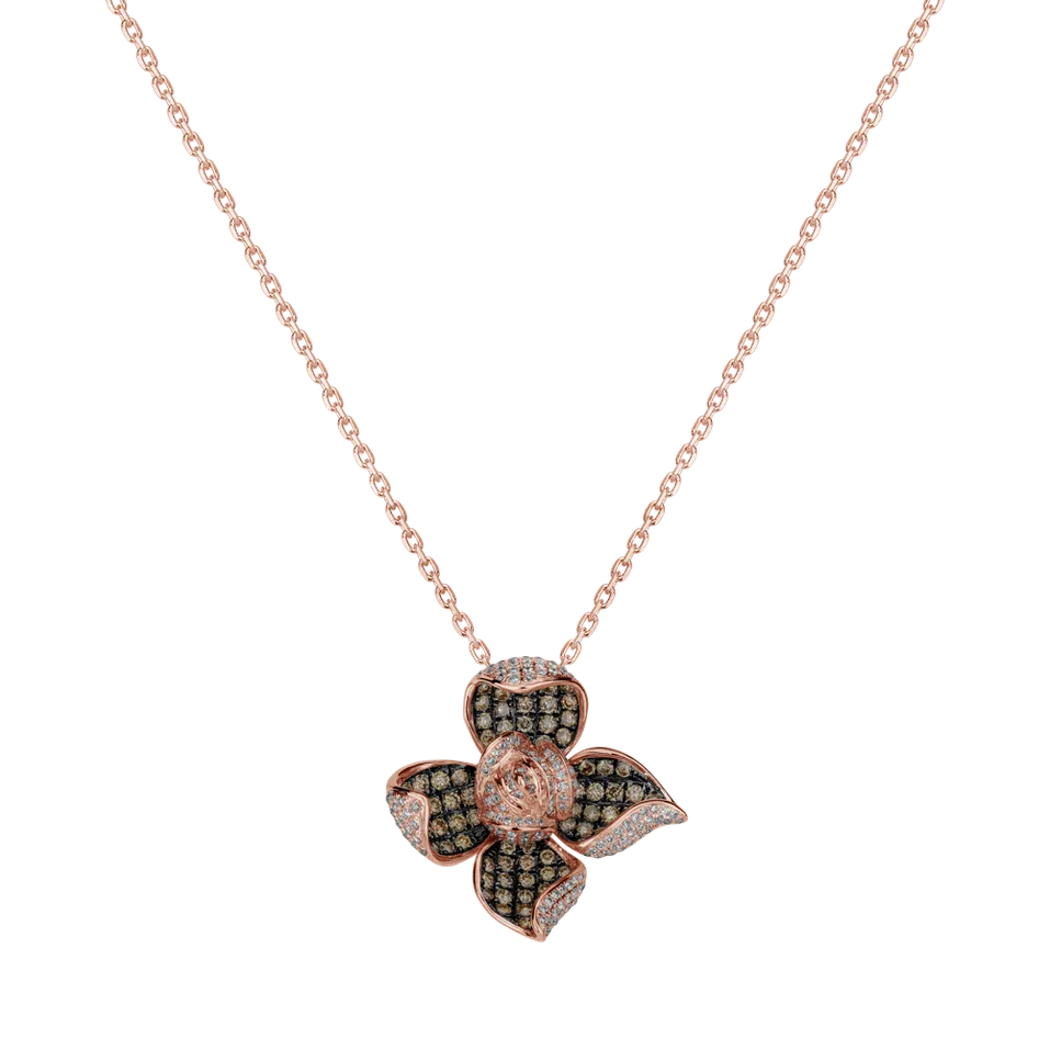 Přívěs s bílými a hnědými diamanty Tallulah
