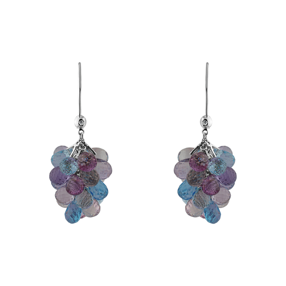 Náušnice s diamantem a drahokamy Nucci