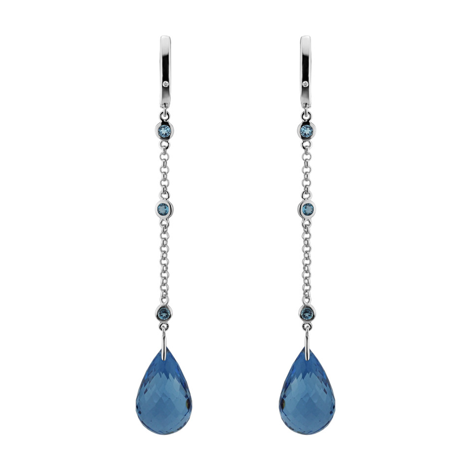 Náušnice s topazy a diamanty Tarquinia