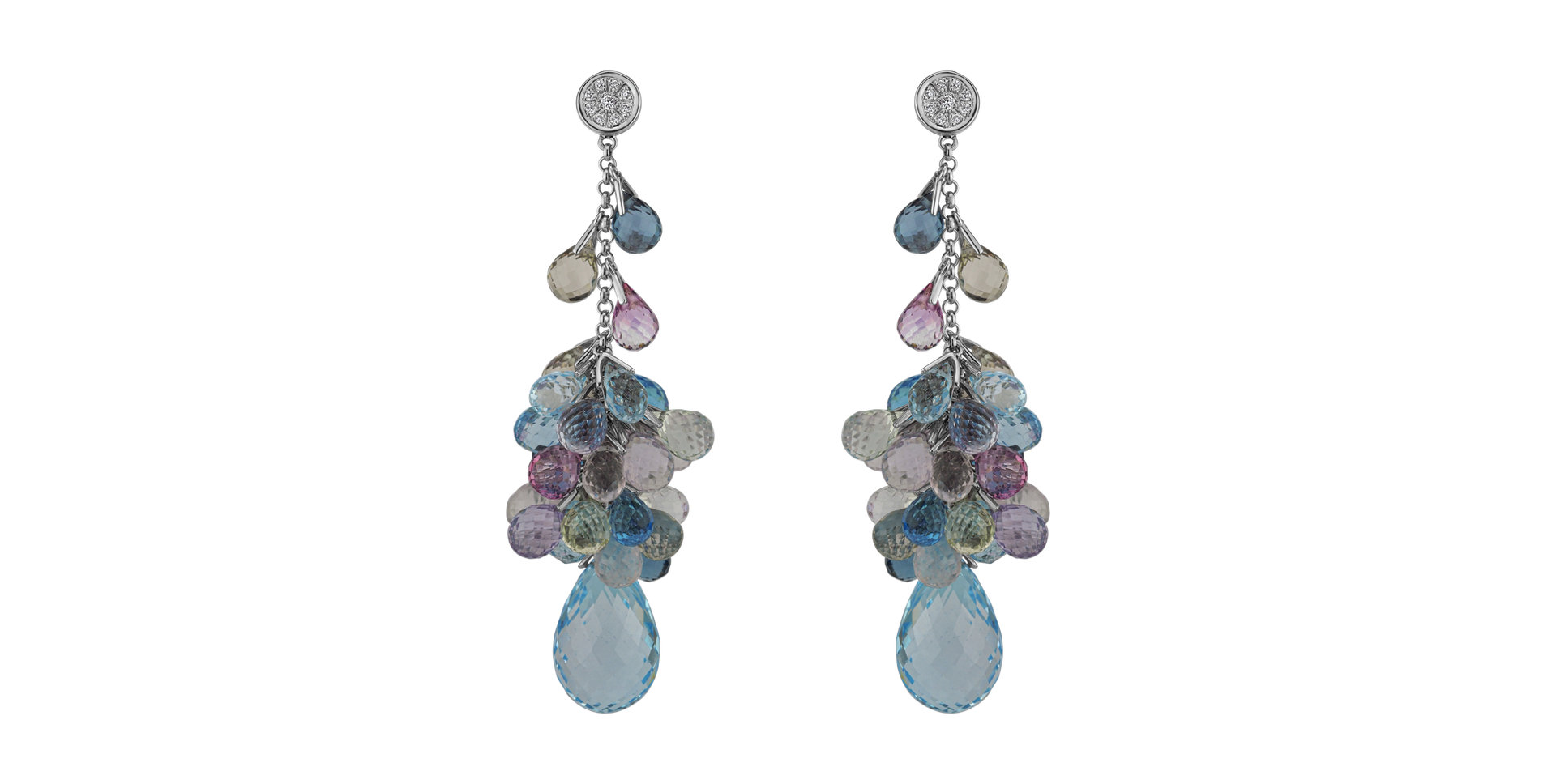 Náušnice s diamanty a drahokamy Icarius