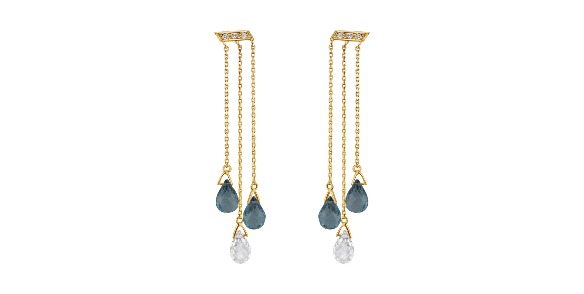 Náušnice s diamanty a topazy Stepa