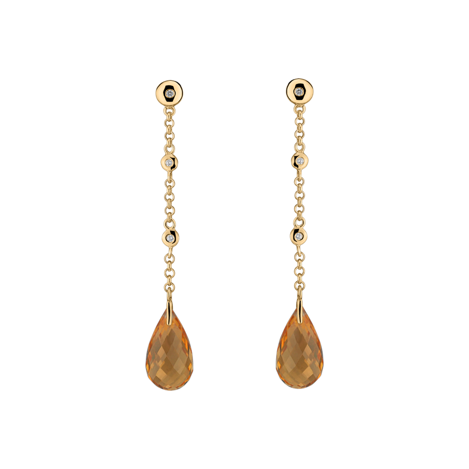 Náušnice s citrínem a diamanty Magical Warlock