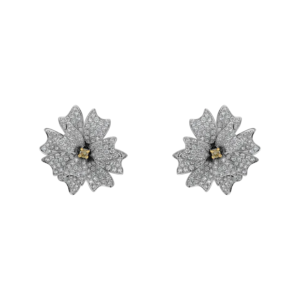 Náušnice s hnědými diamanty Celestial Rose