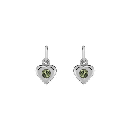 Dětské náušnice s peridotem Eternal Love
