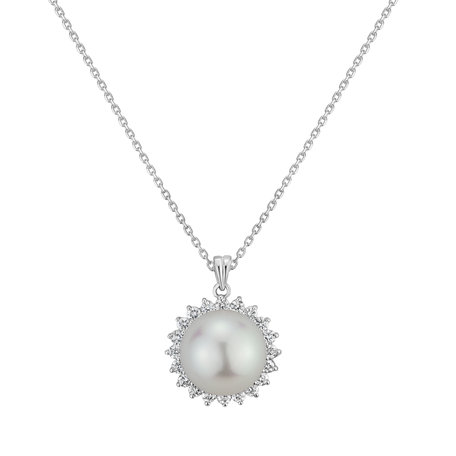 Přívěs s perlou a diamanty Auris