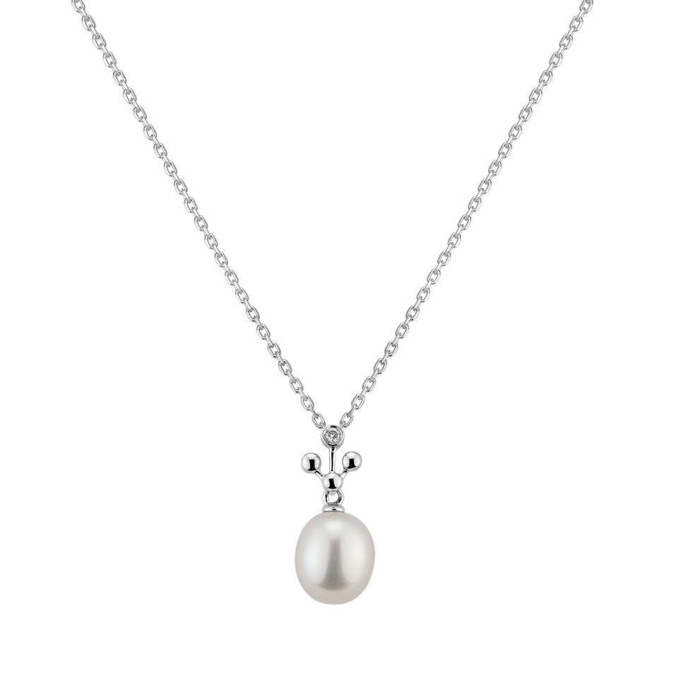 Přívěs s perlou a diamantem Atomic Pearl