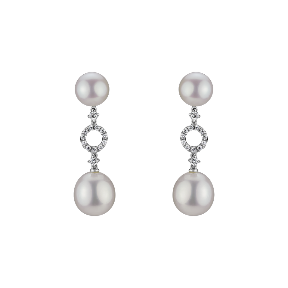 Náušnice s perlou a diamanty Zarina Pearls