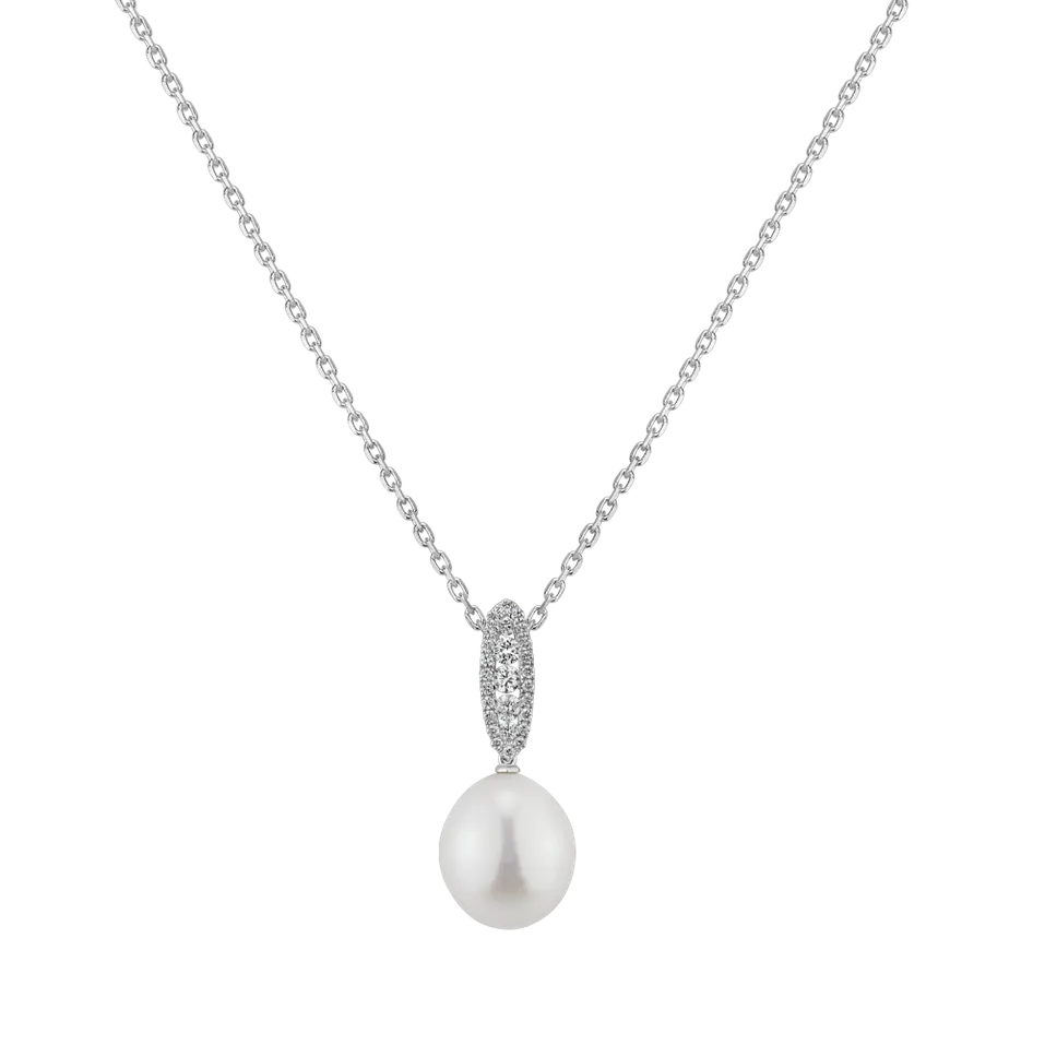 Přívěs s perlou a diamanty Mermaid Tear