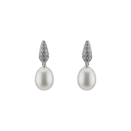 Náušnice s perlou a diamanty Tatiana Pearls