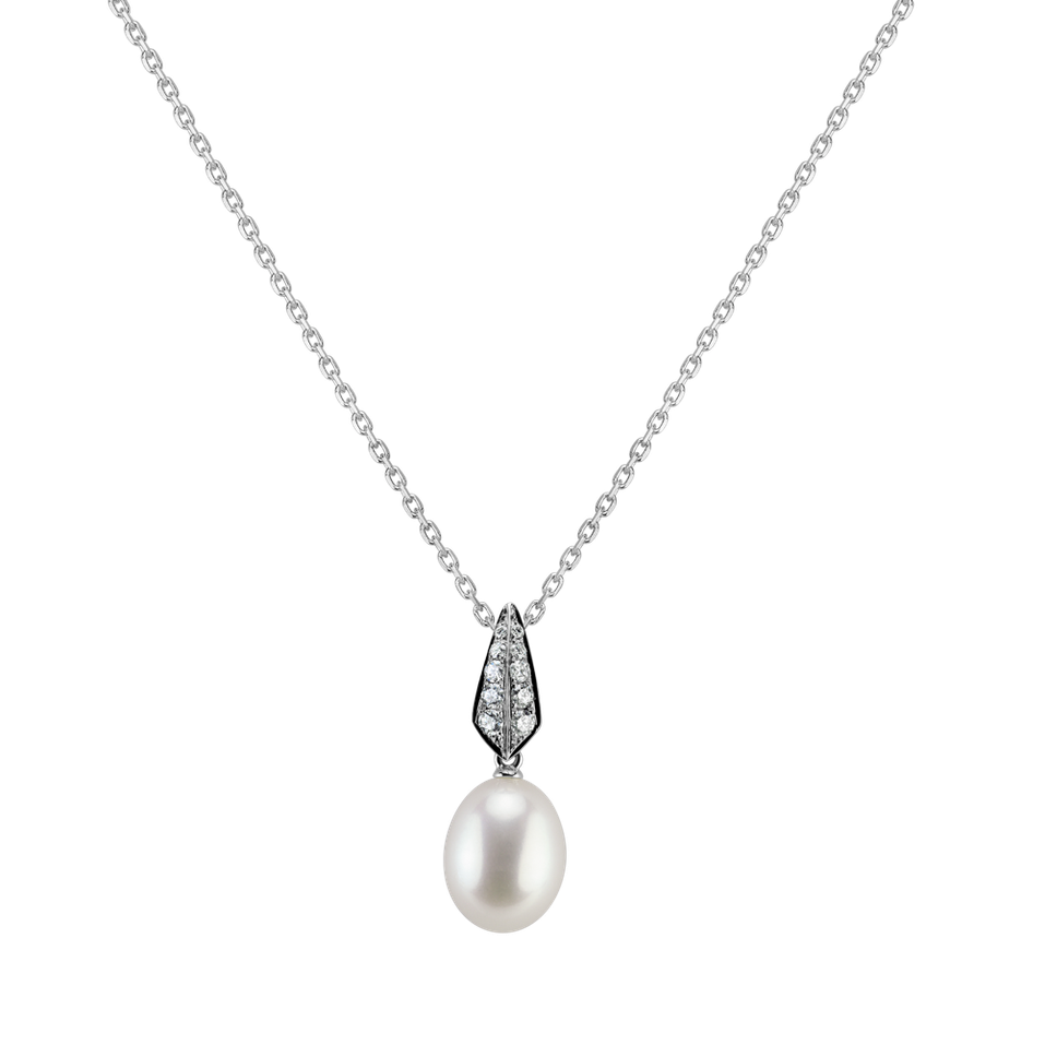 Přívěs s perlou a diamanty Doris Pearl