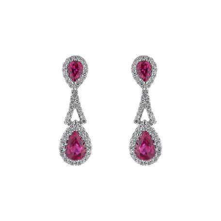 Náušnice s diamanty a rubíny Ruby Woman