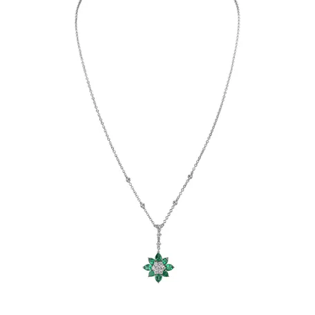 Náhrdelník s diamanty a smaragdy Ideal Charm