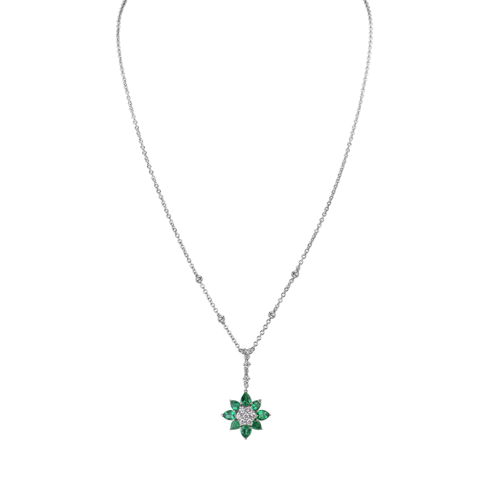 Náhrdelník s diamanty a smaragdy Ideal Charm