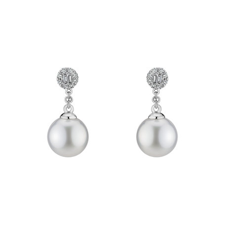 Náušnice s perlou a diamanty Crystal Sea