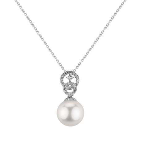 Přívěs s perlou a diamanty Space Pearl