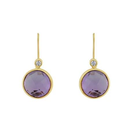 Náušnice s ametystem diamanty Purple Divination