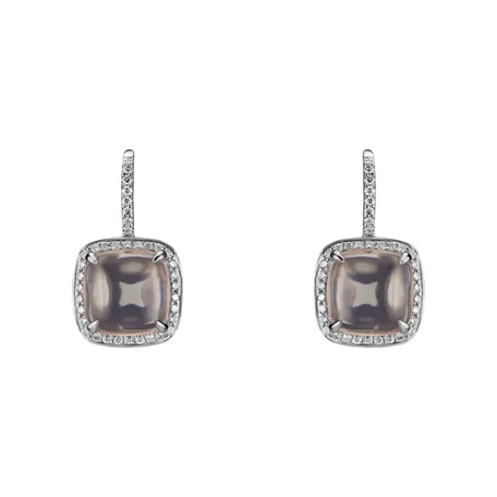 Náušnice s růženínem a diamanty Niamh