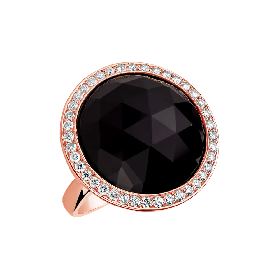 Prsten s onyxem a diamanty Freccia