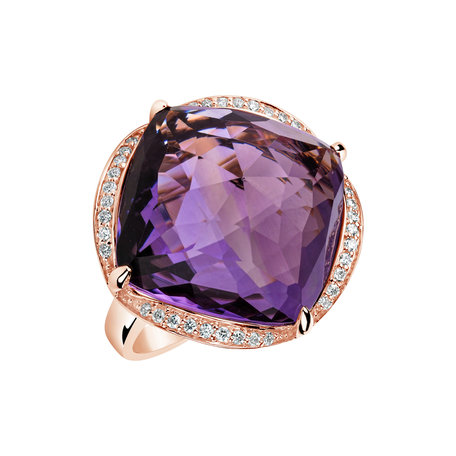 Prsten s ametystem a diamanty The Night Abyss