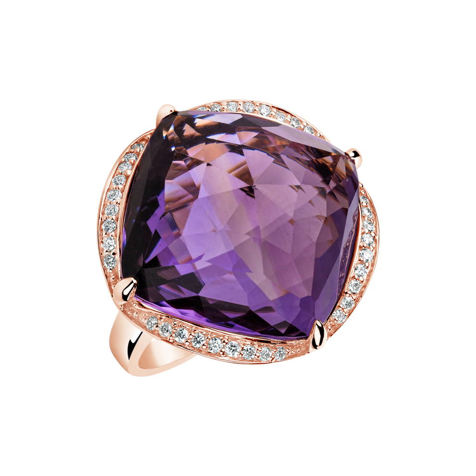 Prsten s ametystem a diamanty The Night Abyss