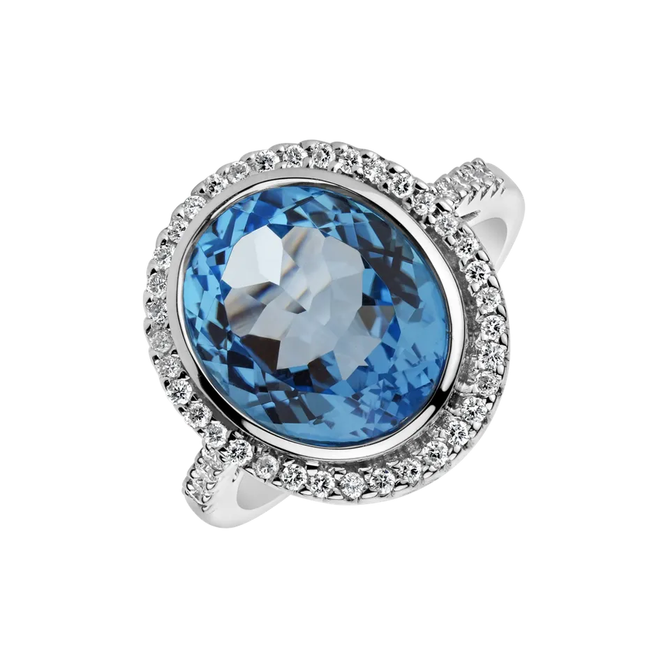 Prsten s topazem a diamanty Licorne