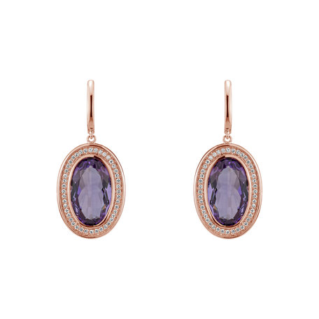 Náušnice s ametystem diamanty Melissa