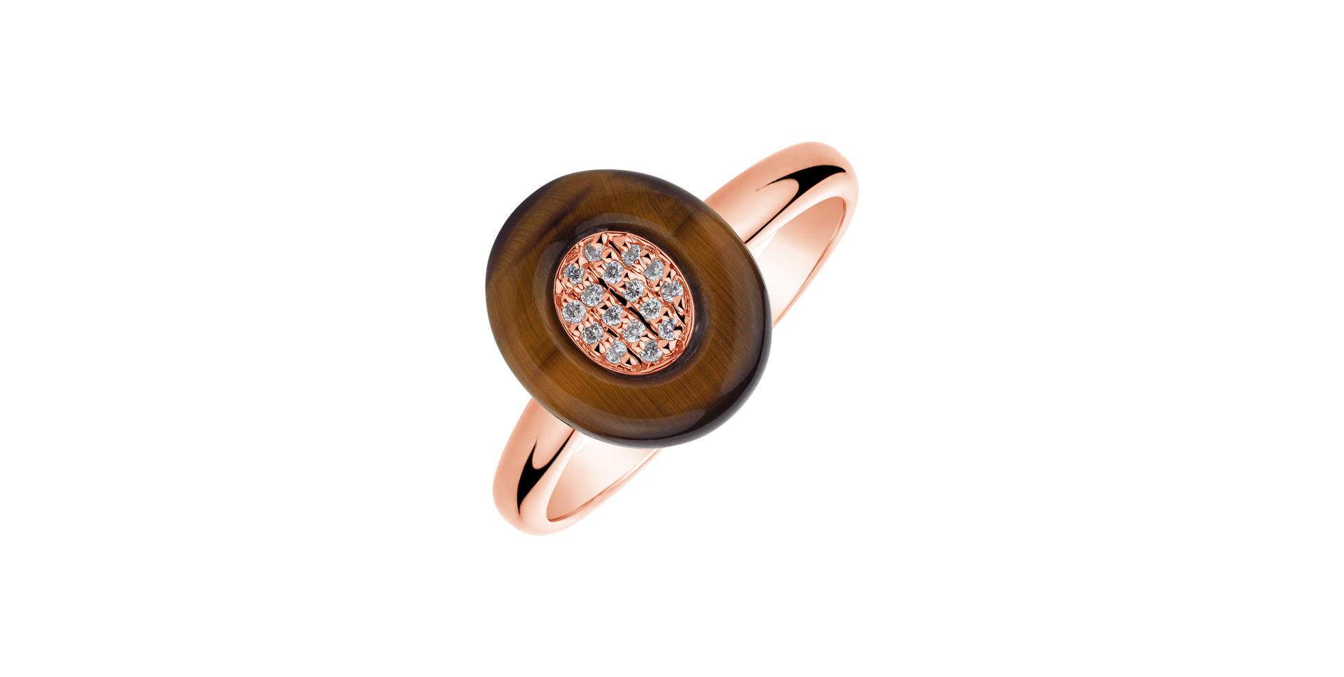 Prsten s tygřím okem a diamanty Viridescent