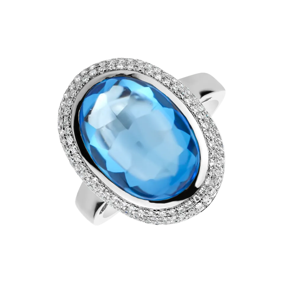 Prsten s topazem a diamanty Emory