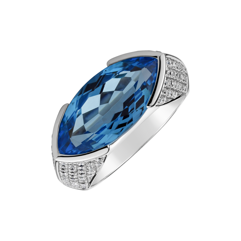 Prsten s topazem a diamanty Fiona