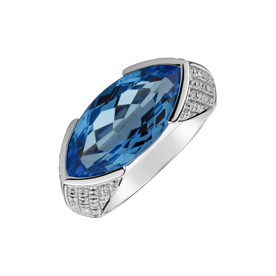 Prsten s topazem a diamanty Fiona