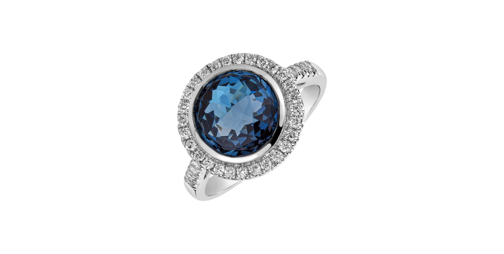 Prsten s topazem a diamanty Defender