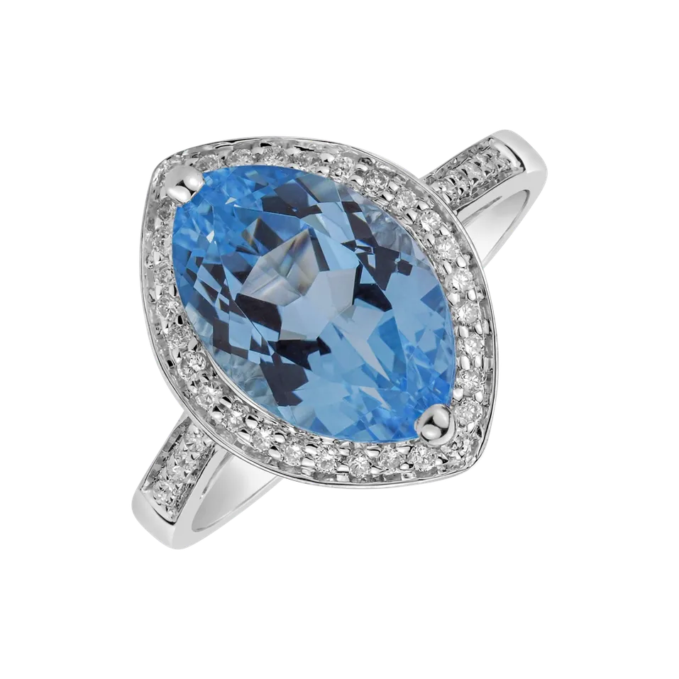 Prsten s topazem a diamanty Alluring Taste