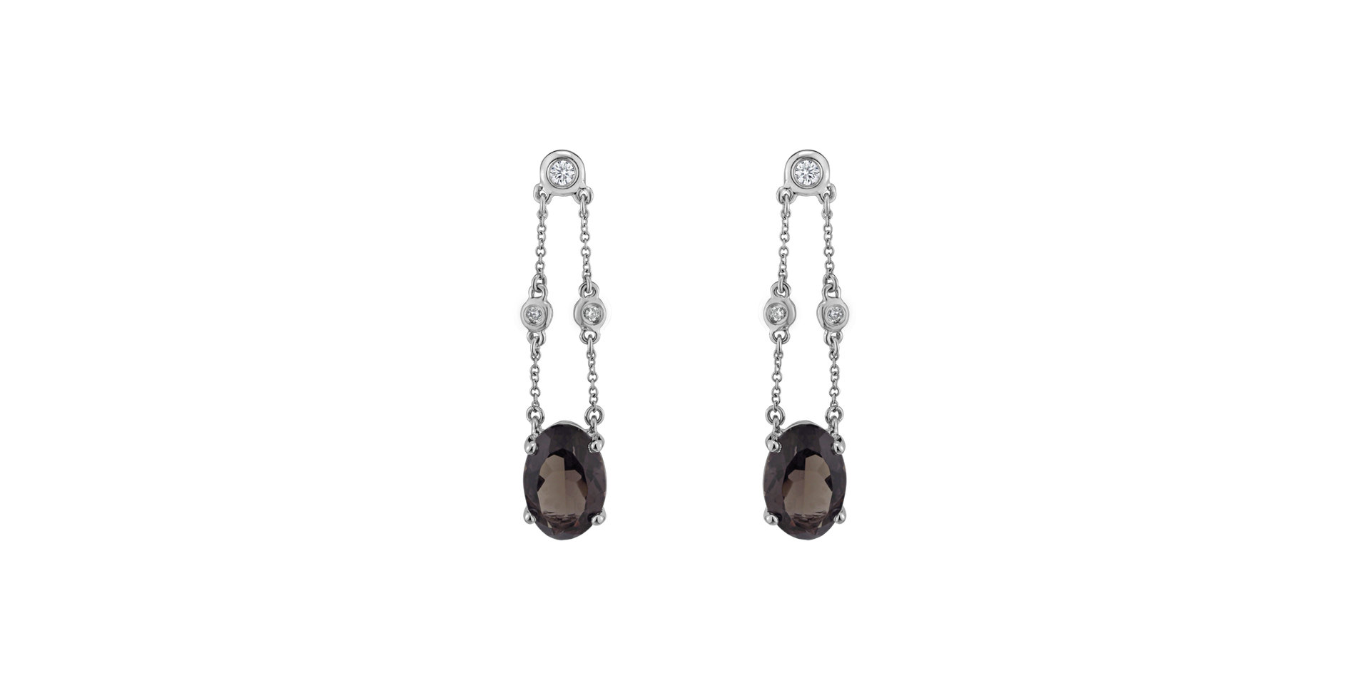 Náušnice s quartzem a diamanty Teressa