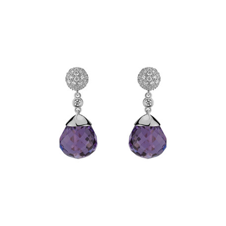 Náušnice s ametystem diamanty Gianpaola