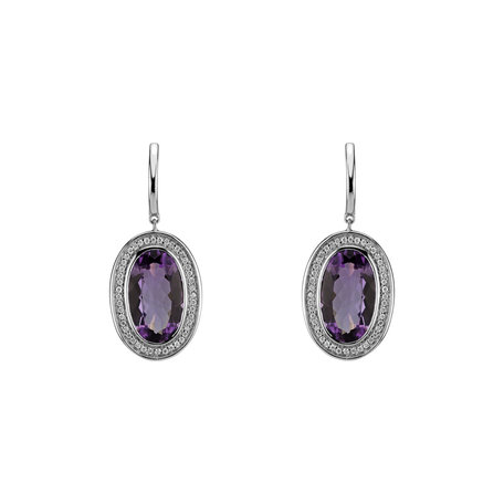 Náušnice s ametystem diamanty Melissa