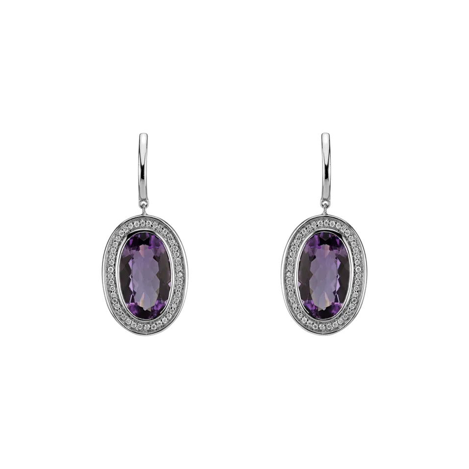 Náušnice s ametystem diamanty Melissa