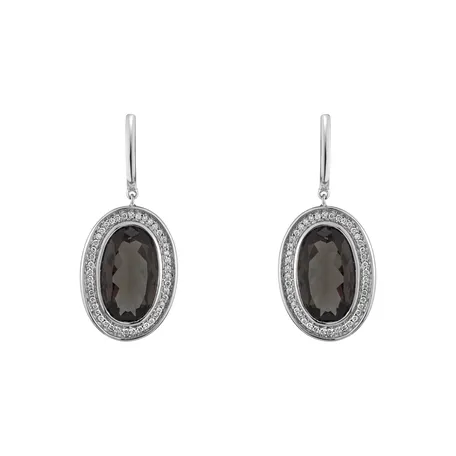 Náušnice s quartzem a diamanty Melissa
