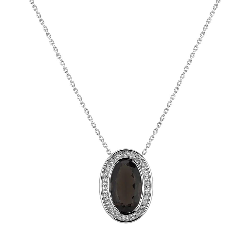 Přívěs s řetízkem s quartzem a diamanty Vanza