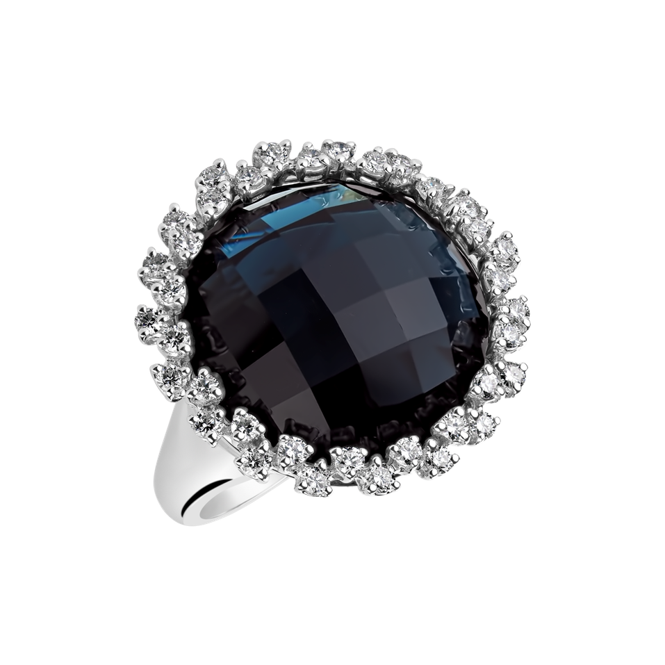 Prsten s topazem a diamanty Kirie